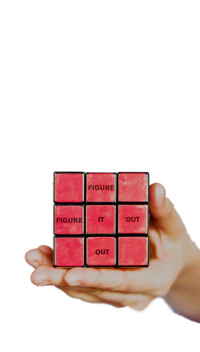 Rubik's Cube Symbol für komplexe Problemlösung